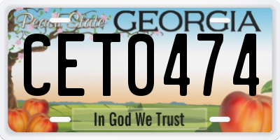 GA license plate CET0474