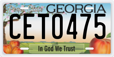 GA license plate CET0475