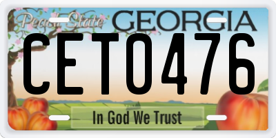 GA license plate CET0476