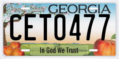 GA license plate CET0477
