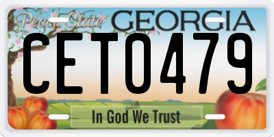 GA license plate CET0479