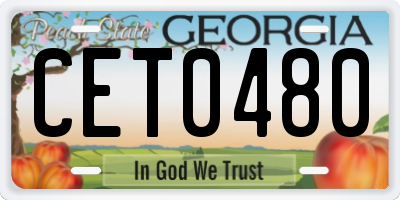 GA license plate CET0480