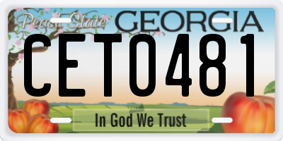 GA license plate CET0481