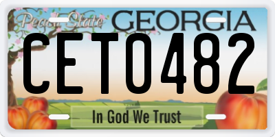 GA license plate CET0482