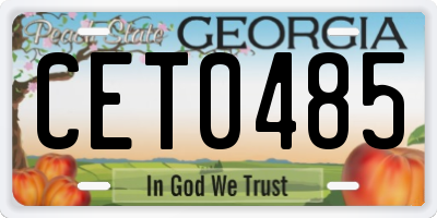 GA license plate CET0485