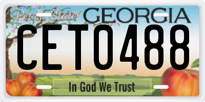 GA license plate CET0488