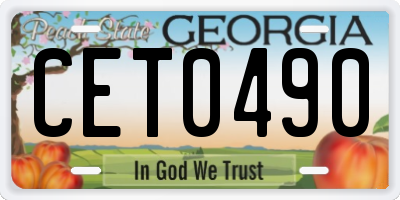 GA license plate CET0490