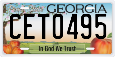 GA license plate CET0495