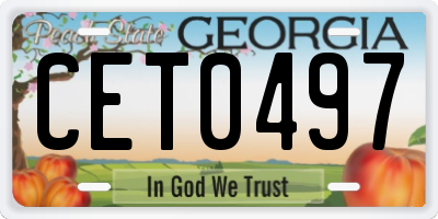 GA license plate CET0497