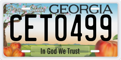 GA license plate CET0499
