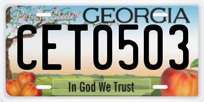 GA license plate CET0503