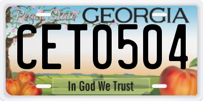 GA license plate CET0504