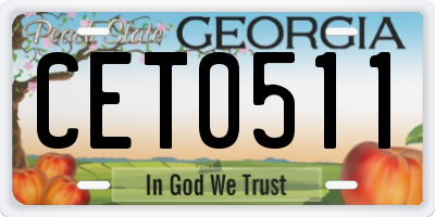 GA license plate CET0511