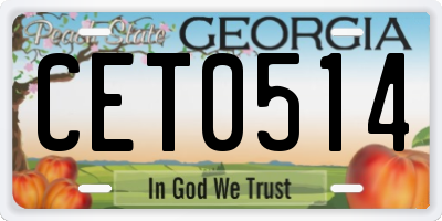 GA license plate CET0514