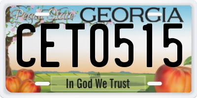 GA license plate CET0515