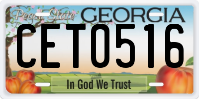 GA license plate CET0516