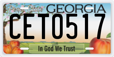 GA license plate CET0517