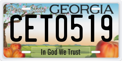 GA license plate CET0519