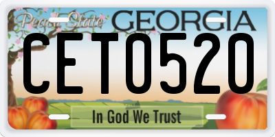 GA license plate CET0520