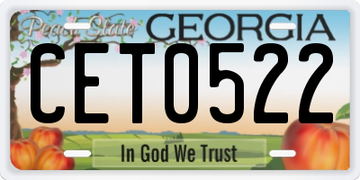 GA license plate CET0522