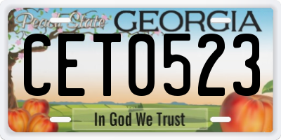 GA license plate CET0523