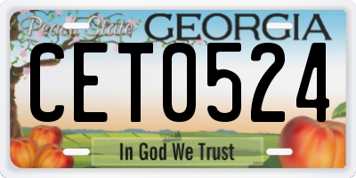 GA license plate CET0524