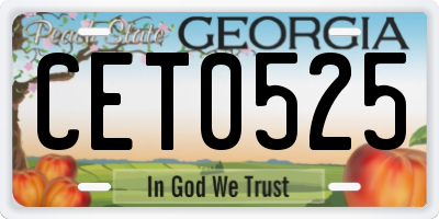 GA license plate CET0525