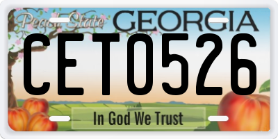 GA license plate CET0526