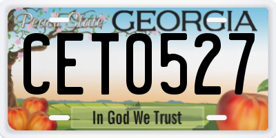 GA license plate CET0527