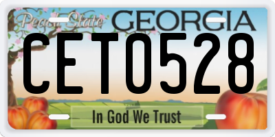 GA license plate CET0528