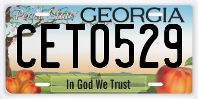 GA license plate CET0529