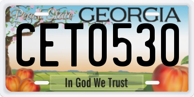 GA license plate CET0530