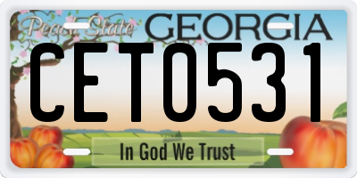 GA license plate CET0531