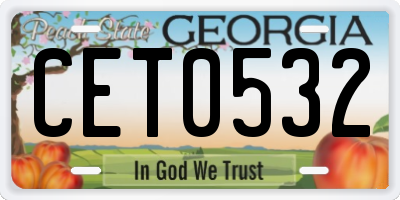 GA license plate CET0532