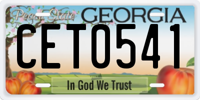 GA license plate CET0541