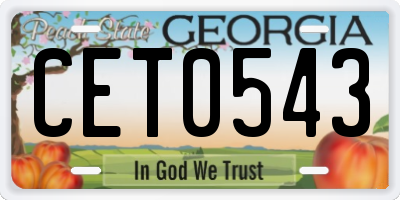 GA license plate CET0543