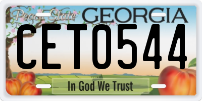 GA license plate CET0544
