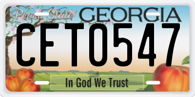 GA license plate CET0547
