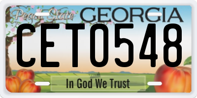 GA license plate CET0548
