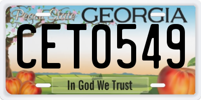GA license plate CET0549