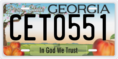 GA license plate CET0551