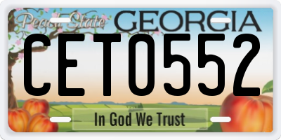 GA license plate CET0552