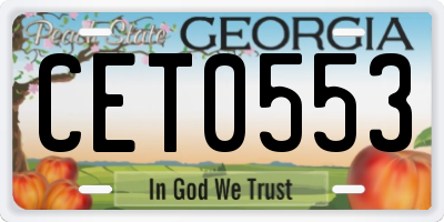 GA license plate CET0553