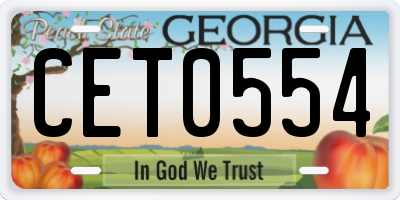 GA license plate CET0554