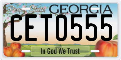 GA license plate CET0555