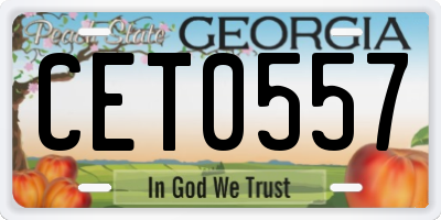 GA license plate CET0557