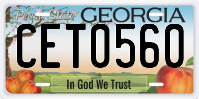 GA license plate CET0560
