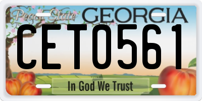 GA license plate CET0561