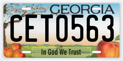 GA license plate CET0563
