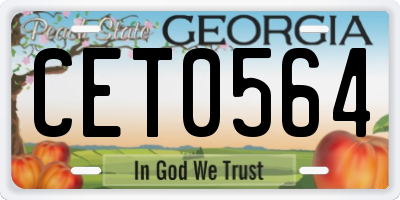 GA license plate CET0564